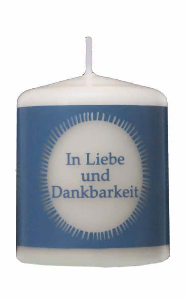 Trauerkerze "In Liebe und Dankbarkeit"