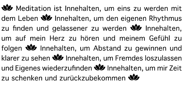 Leuchtende Gedanken zur Meditation