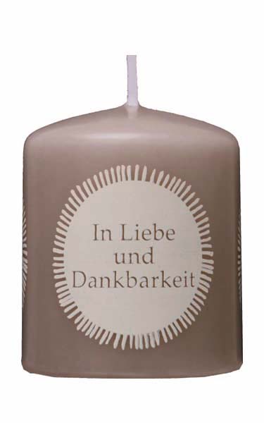 Trauerkerze, In Liebe und Dankbarkeit